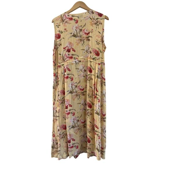 VTG April Cornnell Floral Sleveless Midi Dress Large Fairy Boho Cottage Granny - Picture 2 of 15